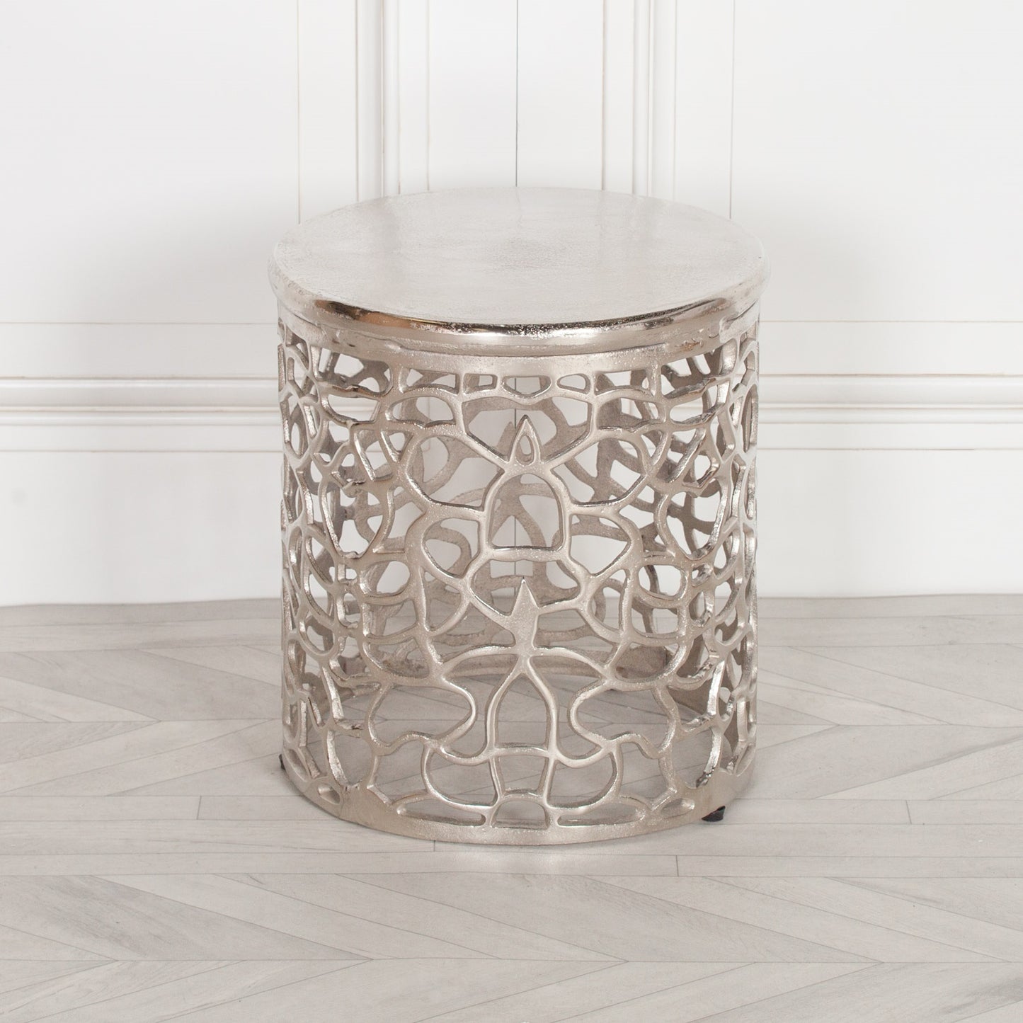 Aluminium fretwork side table