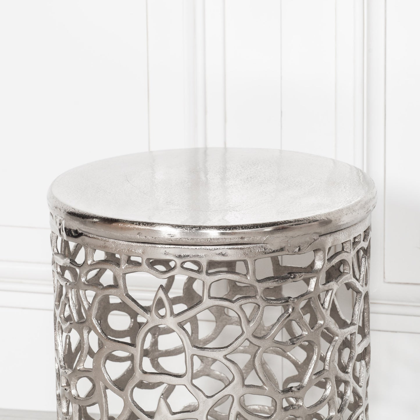 Aluminium fretwork side table