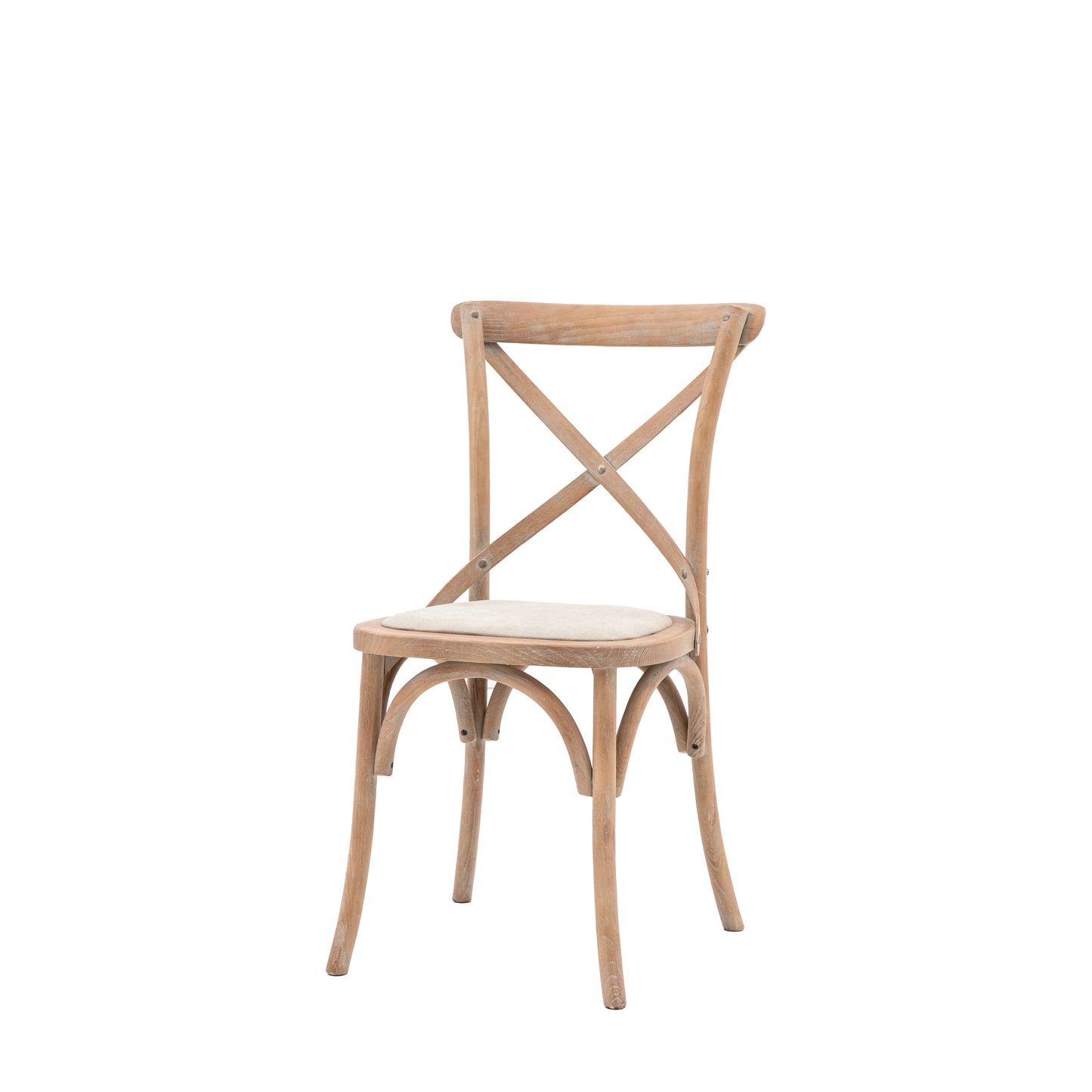 Cafe Chair Washed Oak Linen 2 pk