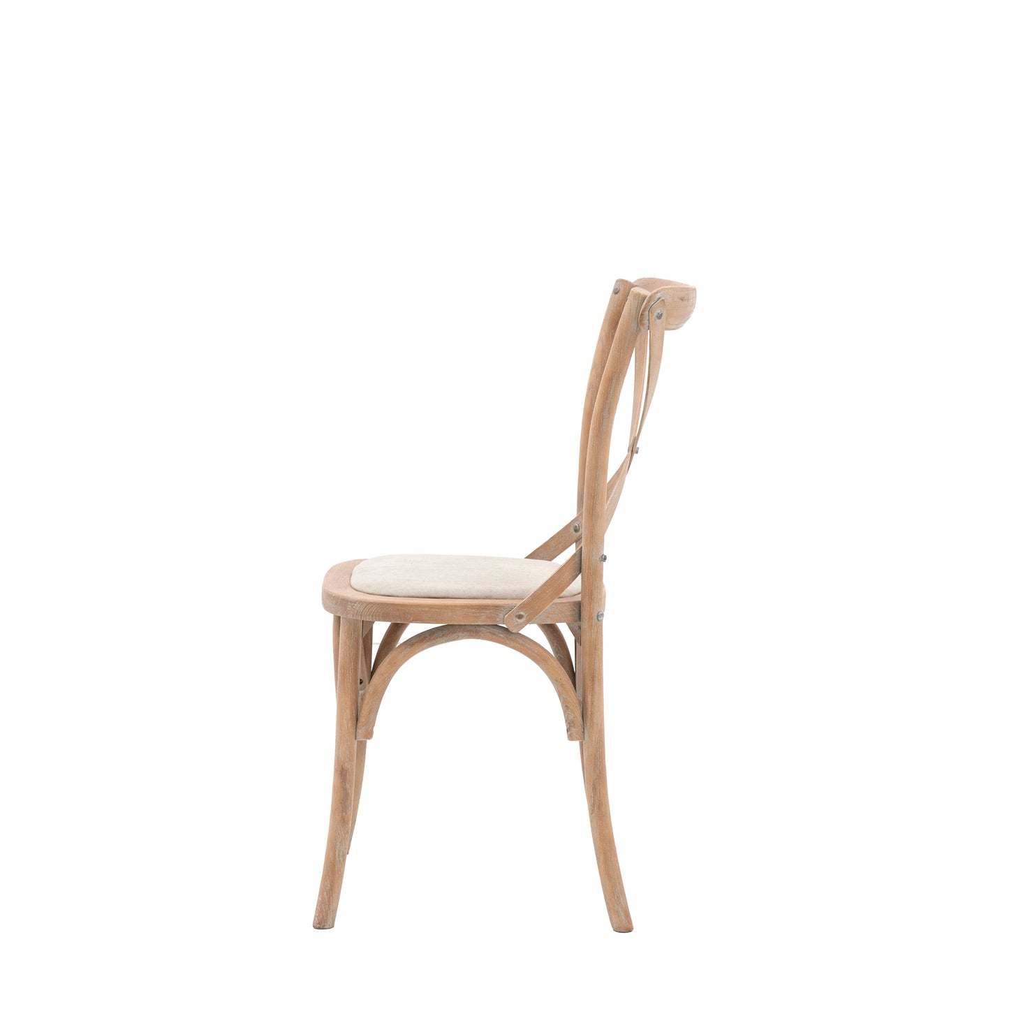 Cafe Chair Washed Oak Linen 2 pk