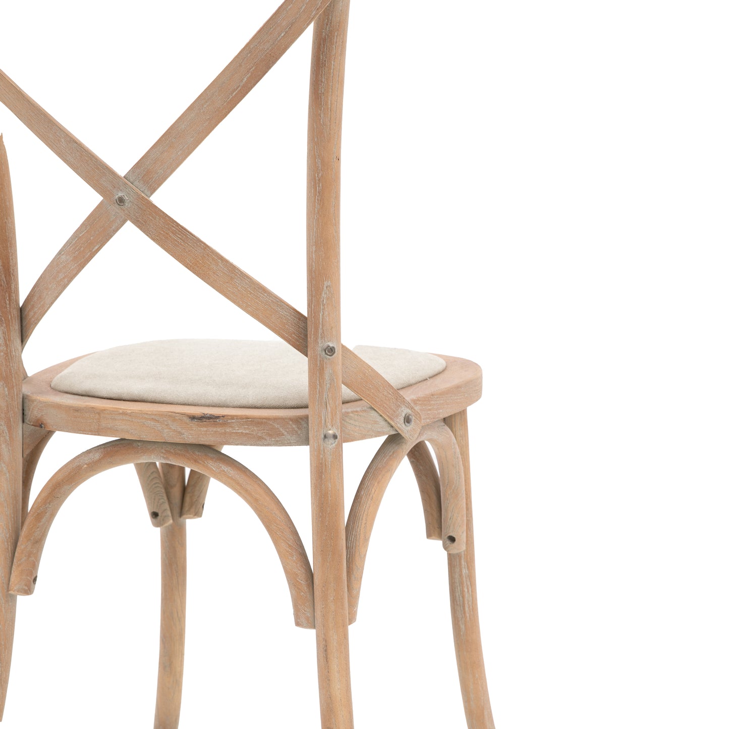 Cafe Chair Washed Oak Linen 2 pk