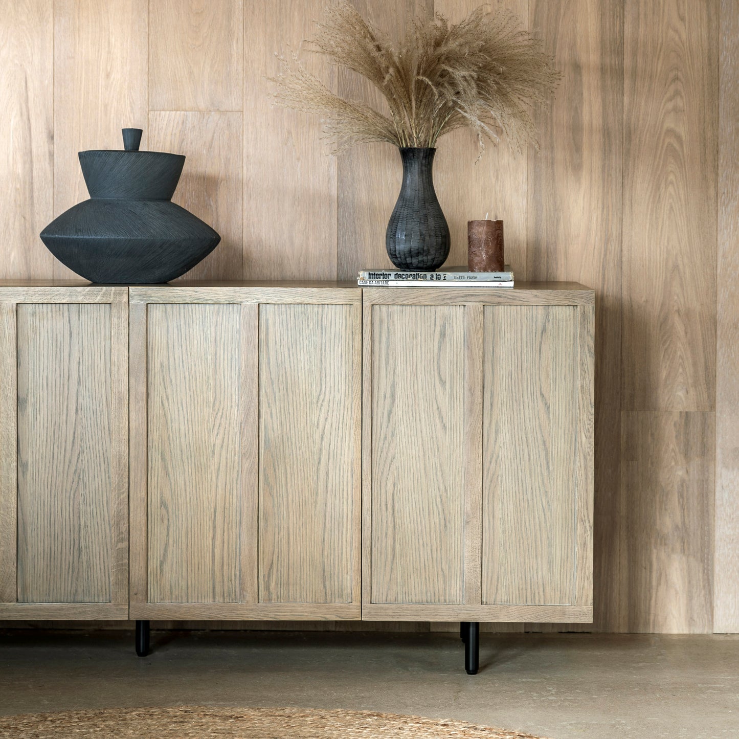 Panelled 4 Door Sideboard