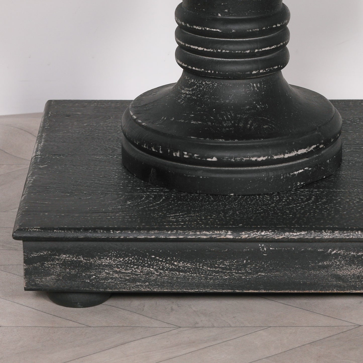180Cm Black Distressed Console Table With Drawers
