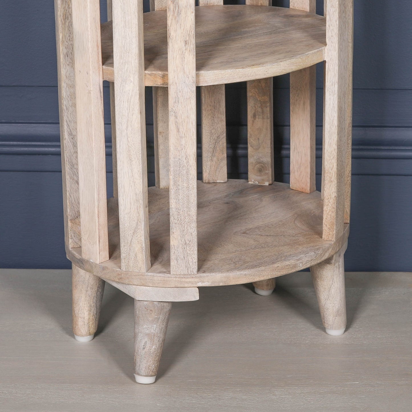 Blanchie wooden slated bedside table