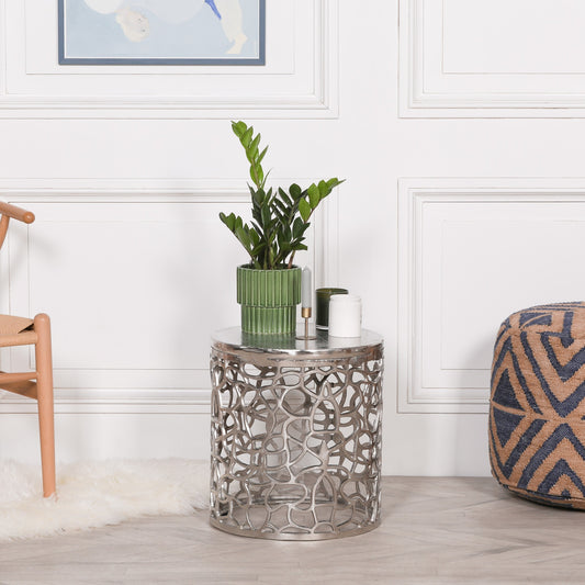 Aluminium fretwork side table