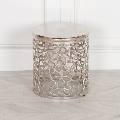Aluminium fretwork side table