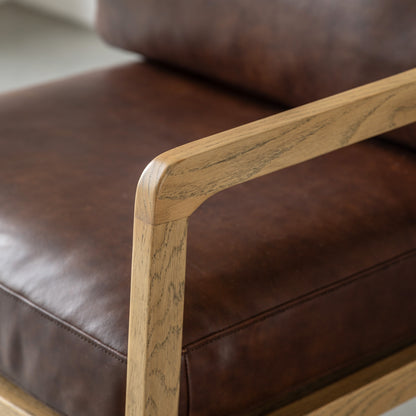 Cortona Armchair Antique Brown Leather