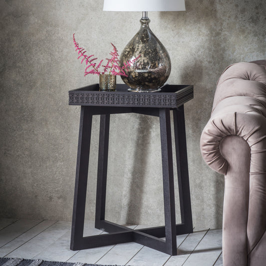 Boho Bedside Table Black