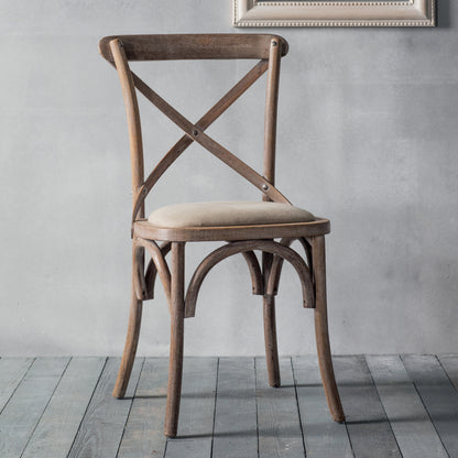 Cafe Chair Washed Oak Linen 2 pk
