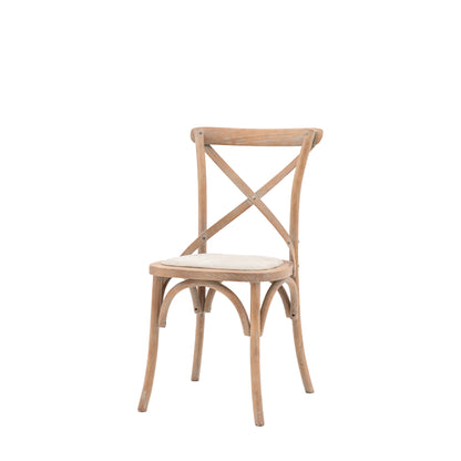 Cafe Chair Washed Oak Linen 2 pk