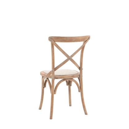 Cafe Chair Washed Oak Linen 2 pk