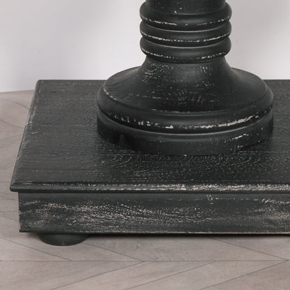 180Cm Black Distressed Console Table With Drawers