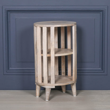 Blanchie wooden slated bedside table
